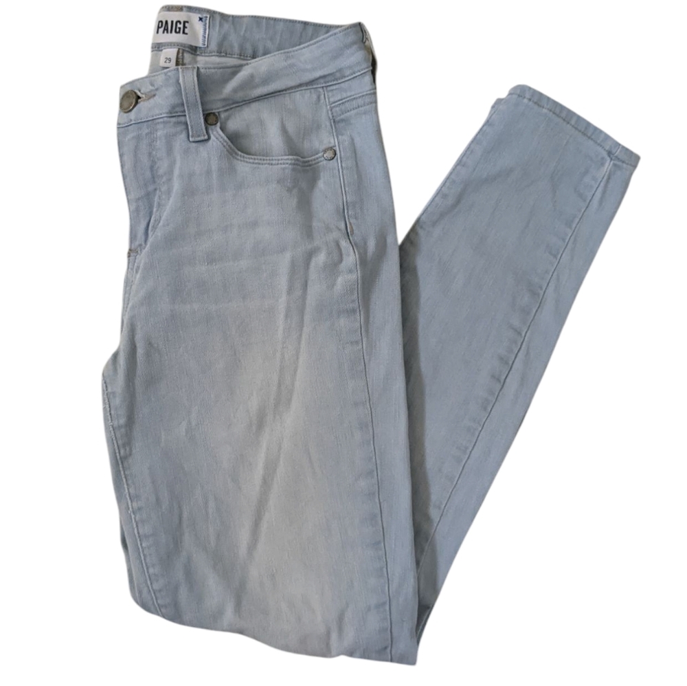 Paige Denim Jeans Verdugo Ankle Size 29 Light Blue Distressed